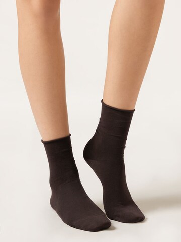 CALZEDONIA Socks in Brown: front