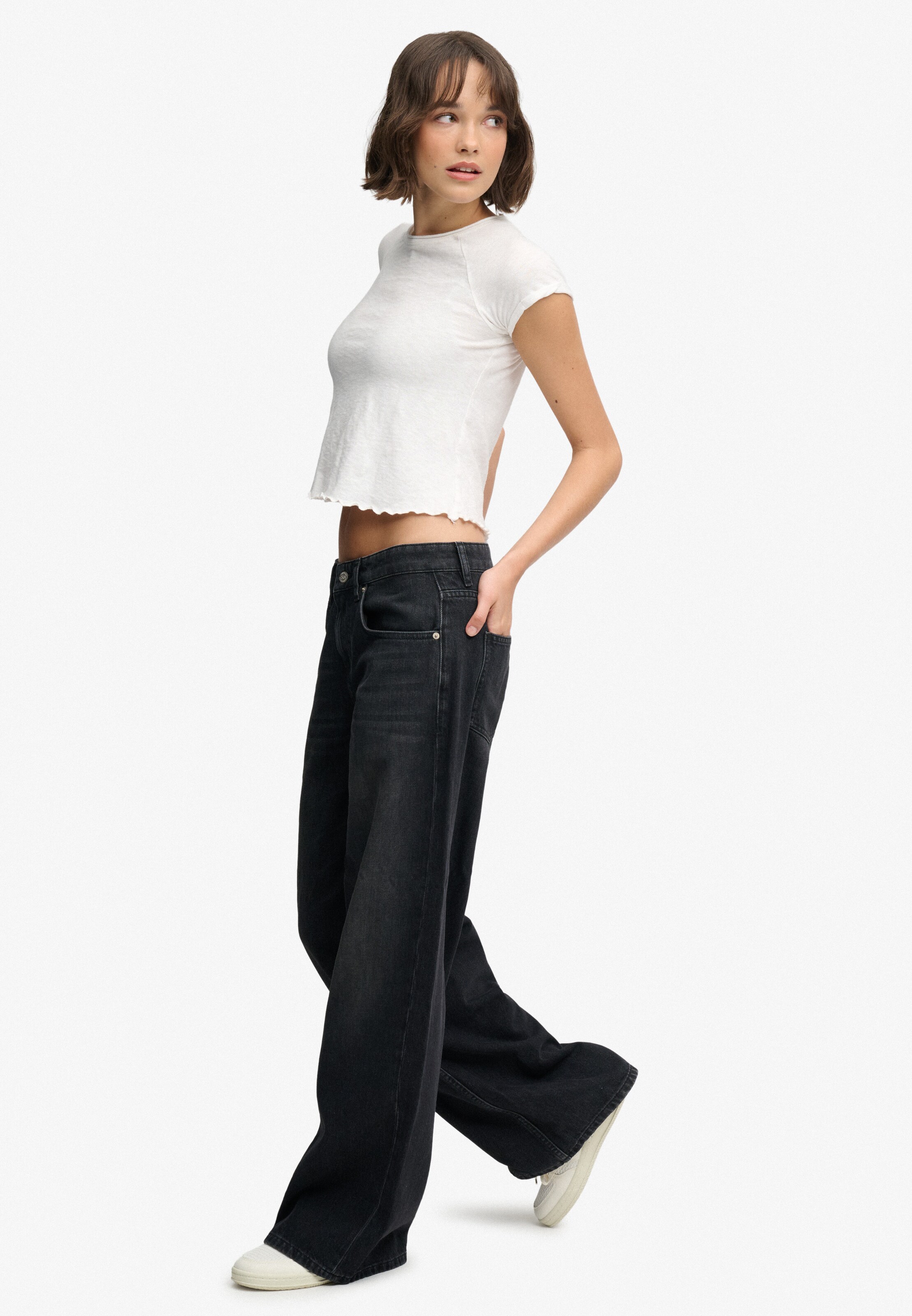 Superdry & Co Wide leg Jeans in Blauw