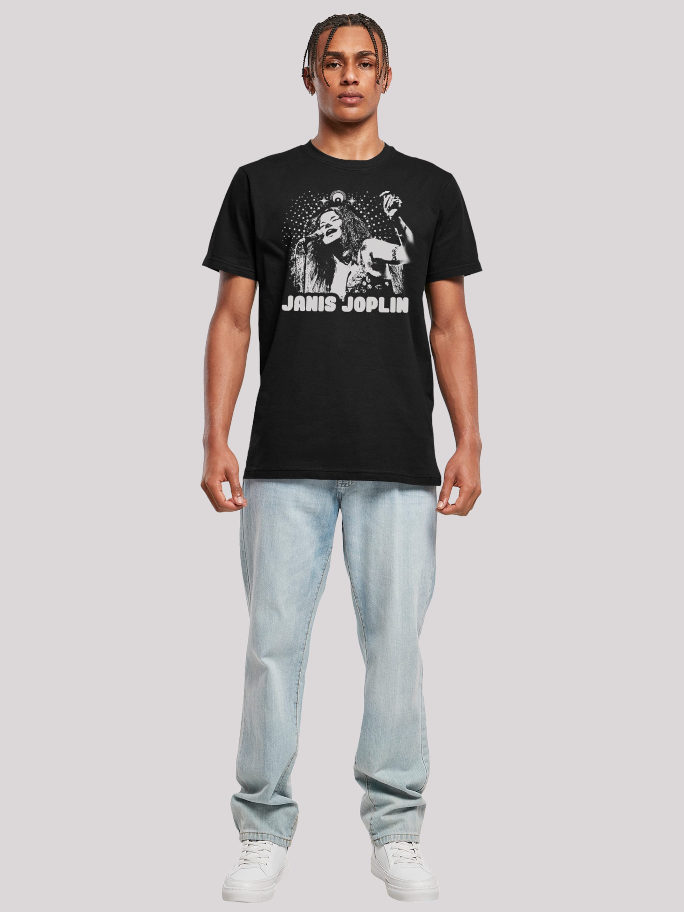 Männer Große Größen F4NT4STIC Shirt 'Janis Joplin' in Schwarz - SO02698