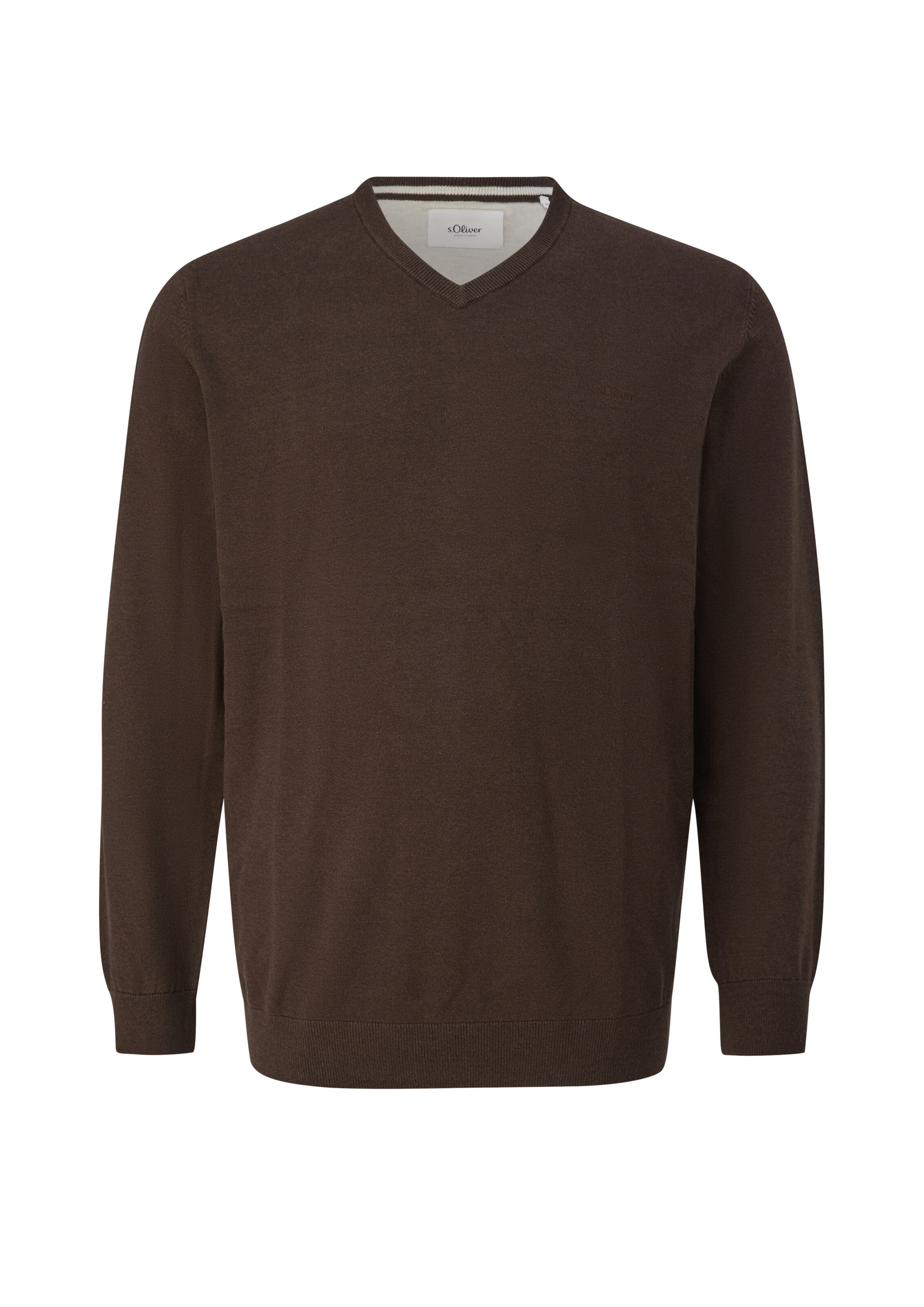 s.Oliver Men Big Sizes Trui in Bruin: voorkant