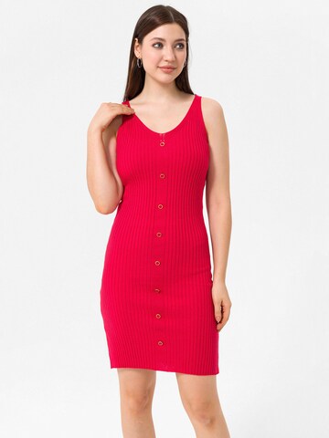Abito in maglia di Dandalo in rosso: frontale
