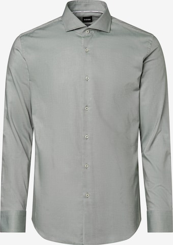 BOSS Slim fit Business Shirt ' H-HANK-spread-C6-233 ' in Green: front