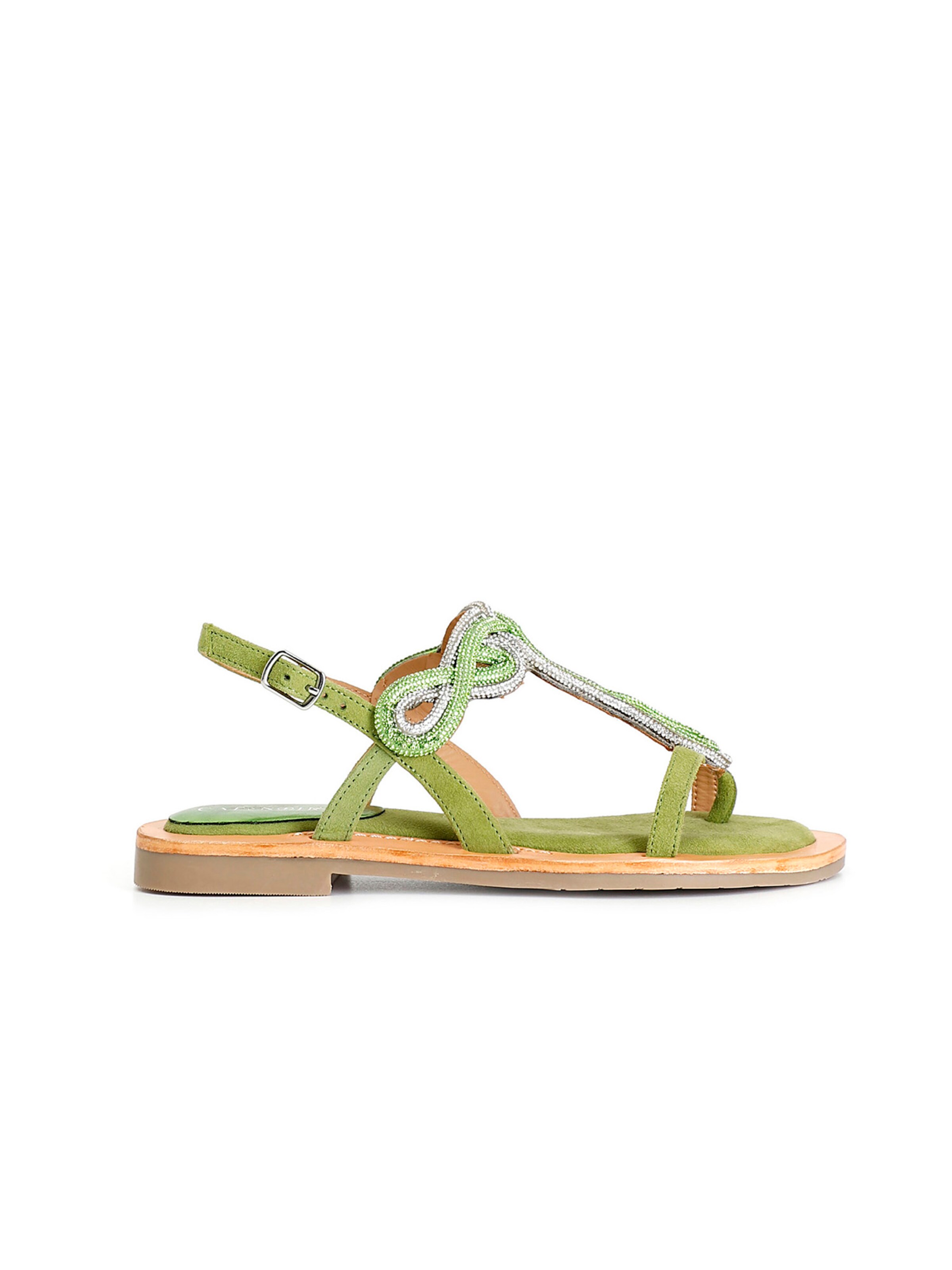 Sandalo di CAFè NOIR in verde: frontale