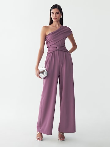 Tuta jumpsuit 'Daisie' di BWLDR in lilla: frontale