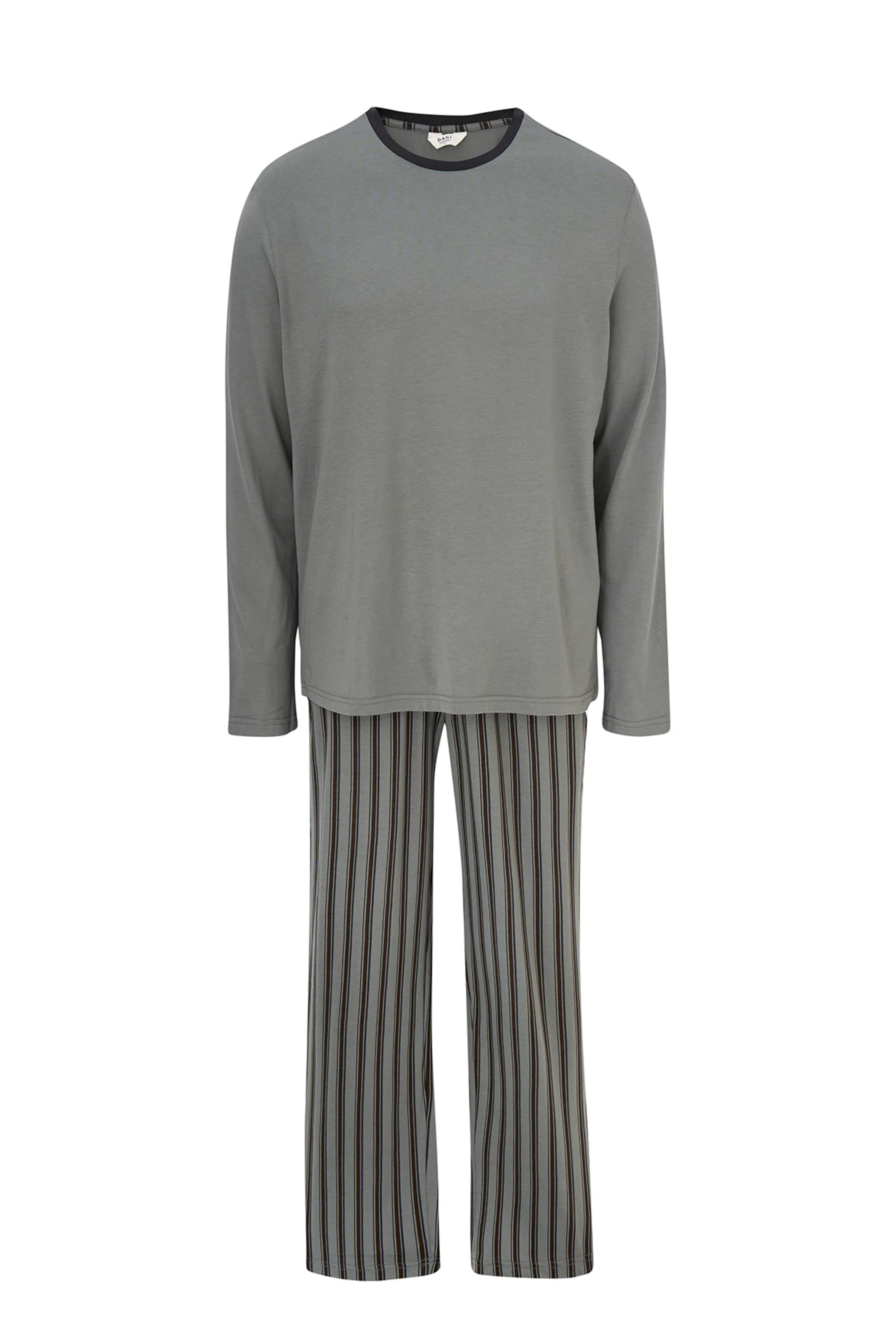 Dagi Pyjama long en gris / noir, Vue avec produit