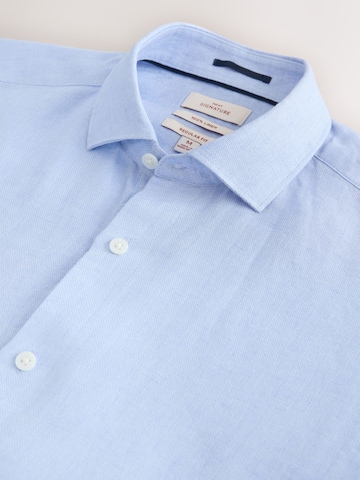 Coupe regular Chemise 'Signature' Next en bleu