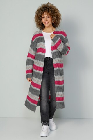 MIAMODA Knit Cardigan in Grey: front