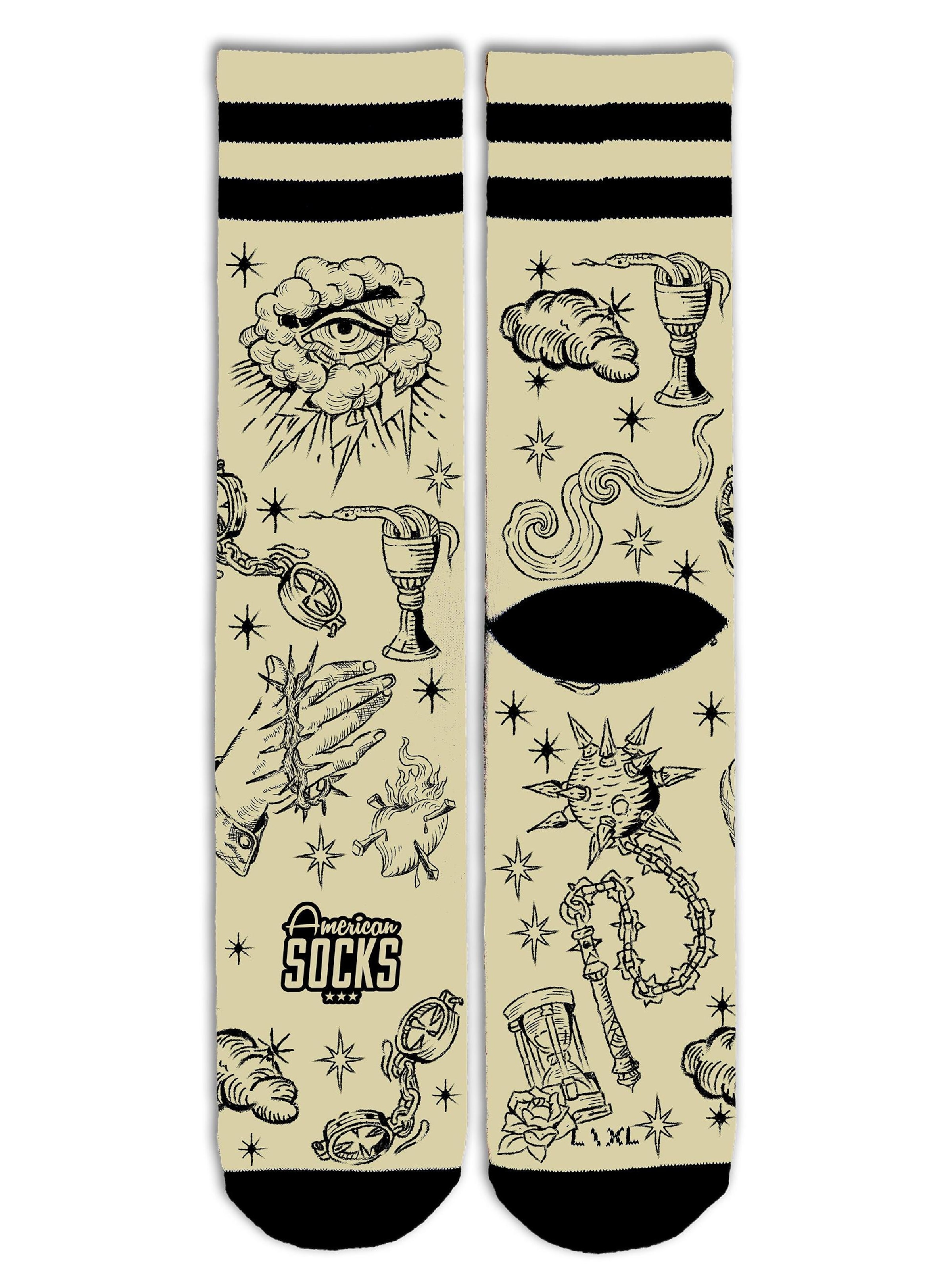 Chaussettes 'Sacred' American Socks en beige : devant