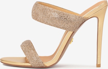 Kazar Mules in Gold: front