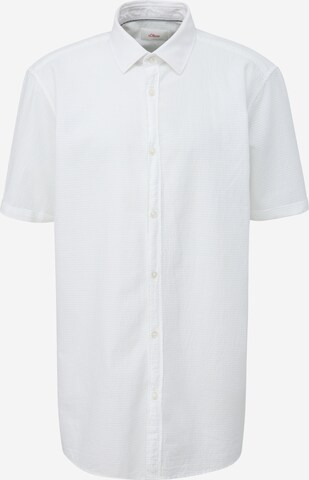 s.Oliver Men Big Sizes Regular fit Button Up Shirt in White: front