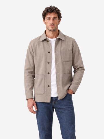 Gianni Lupo Övergångsjacka 'OVERSHIRT GL9850' i beige: framsida