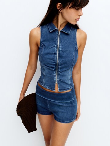 Pull&Bear Skinny Jeansy w kolorze niebieski: przód