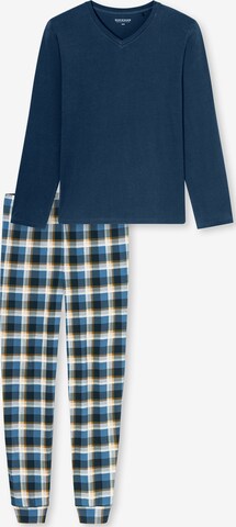 SCHIESSER Long Pajamas ' Casual Essentials ' in Blue: front
