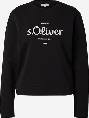 s.Oliver Sweatshirt in Zwart: voorkant