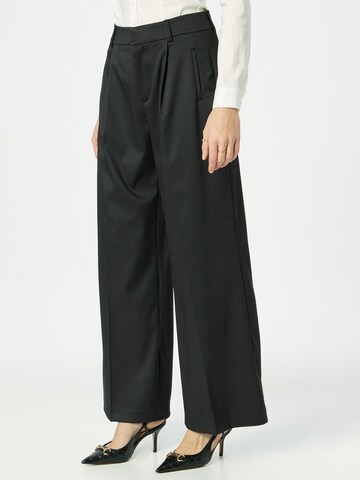 MOS MOSH Zvonové kalhoty Kalhoty se sklady v pase – černá: přední strana