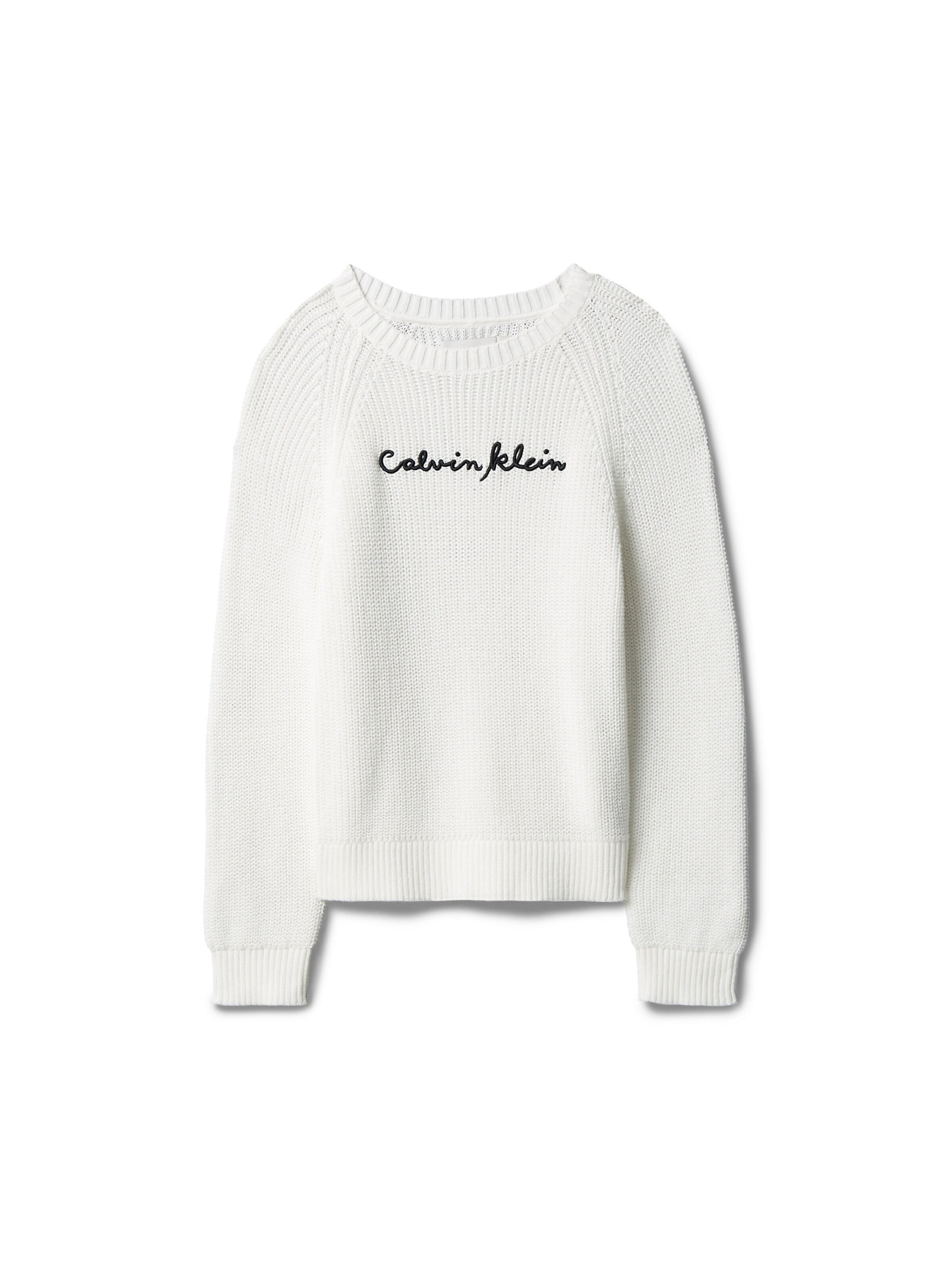 Calvin Klein Jeans Sweater in White: front