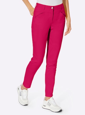 Slimfit Pantaloni con piega frontale di heine in rosa: frontale