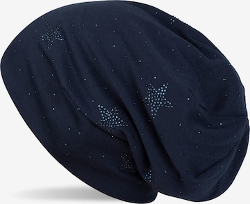 styleBREAKER Mütze 'Beanie mit Strass Sterne' in Blau: Vorderseite