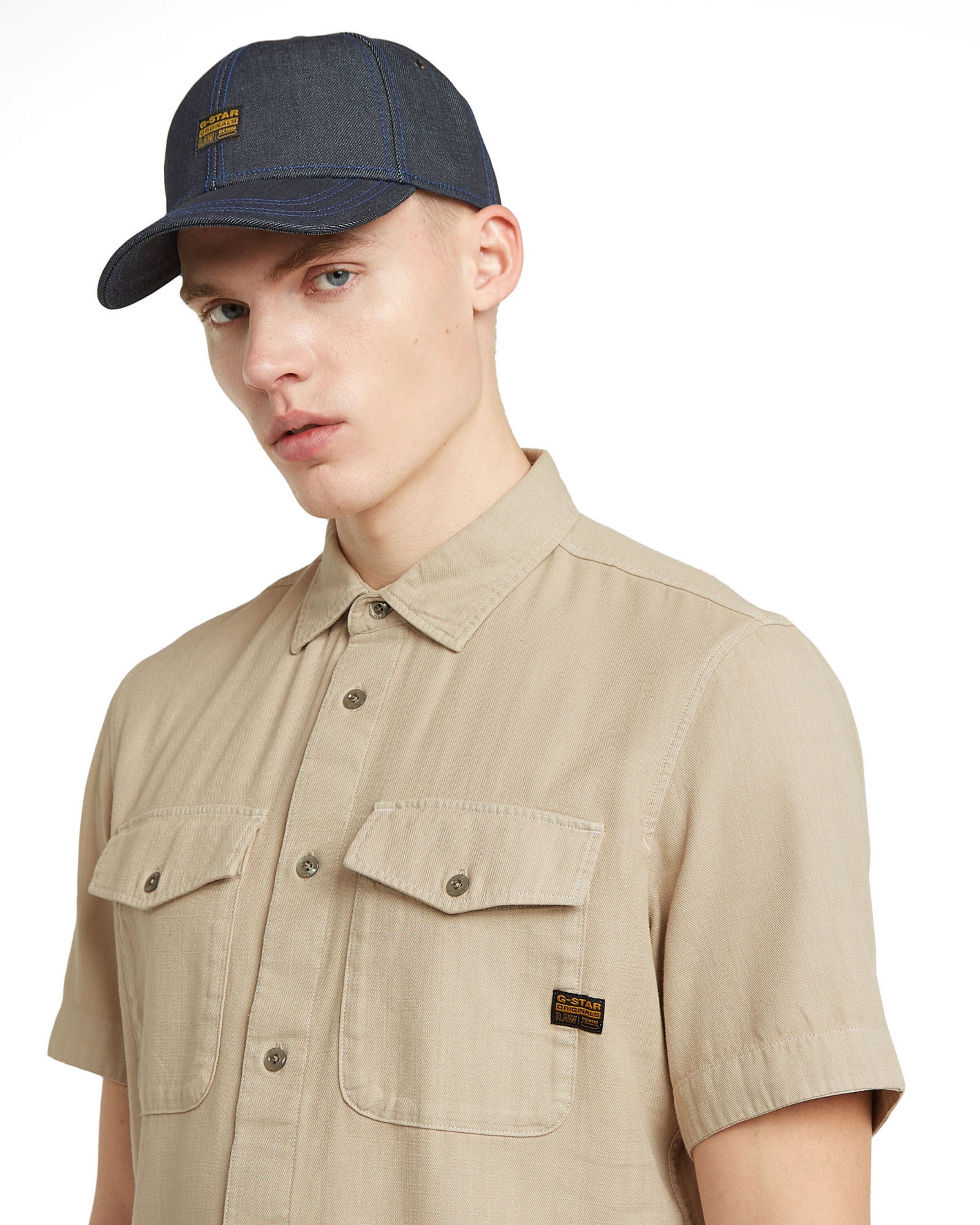 G-STAR Slim fit Button Up Shirt in Beige