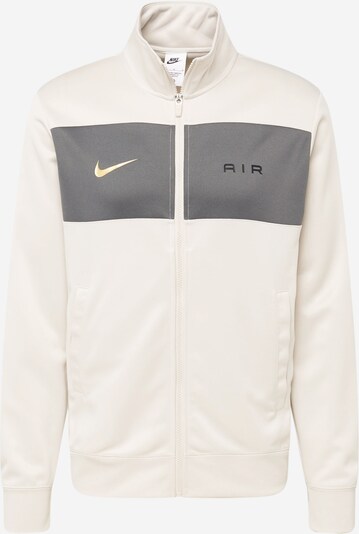 Nike Sportswear Casaco em moletão 'Air' em creme / amarelo dourado / cinzento escuro / preto, Vista do produto