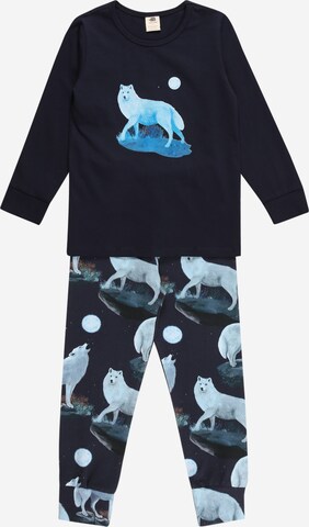 Walkiddy Pajamas 'Singing Wolfs' in Blue: front