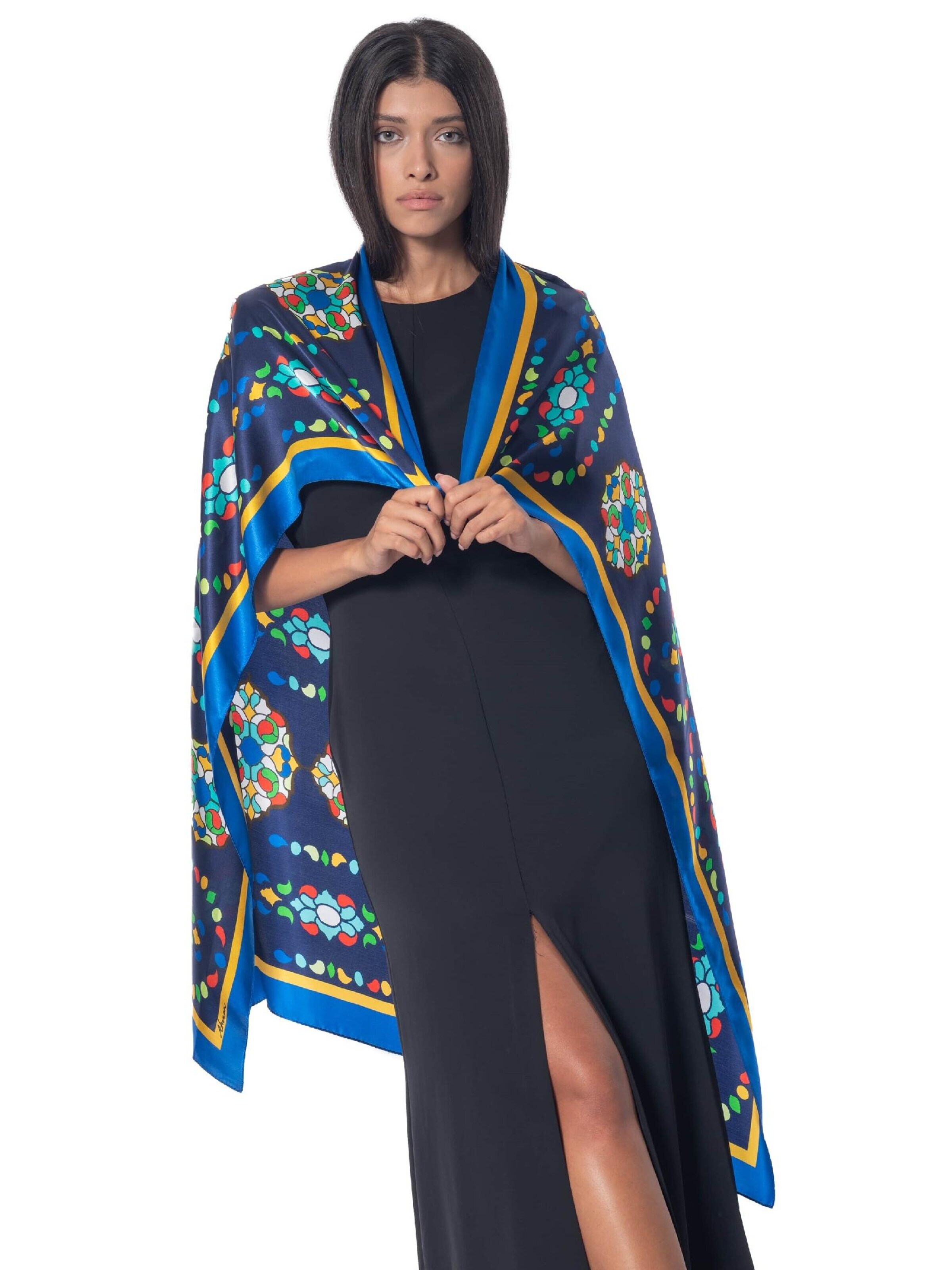 AFROZAN Tuch 'OROSI-Silk scarf'‌‌‌‌‌‌‌‌‌‌ in Blau