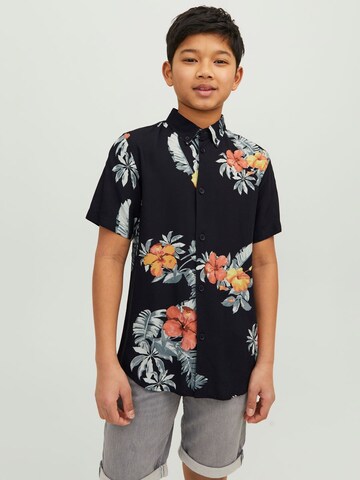 Jack & Jones Junior Comfort fit Button Up Shirt in Black: front