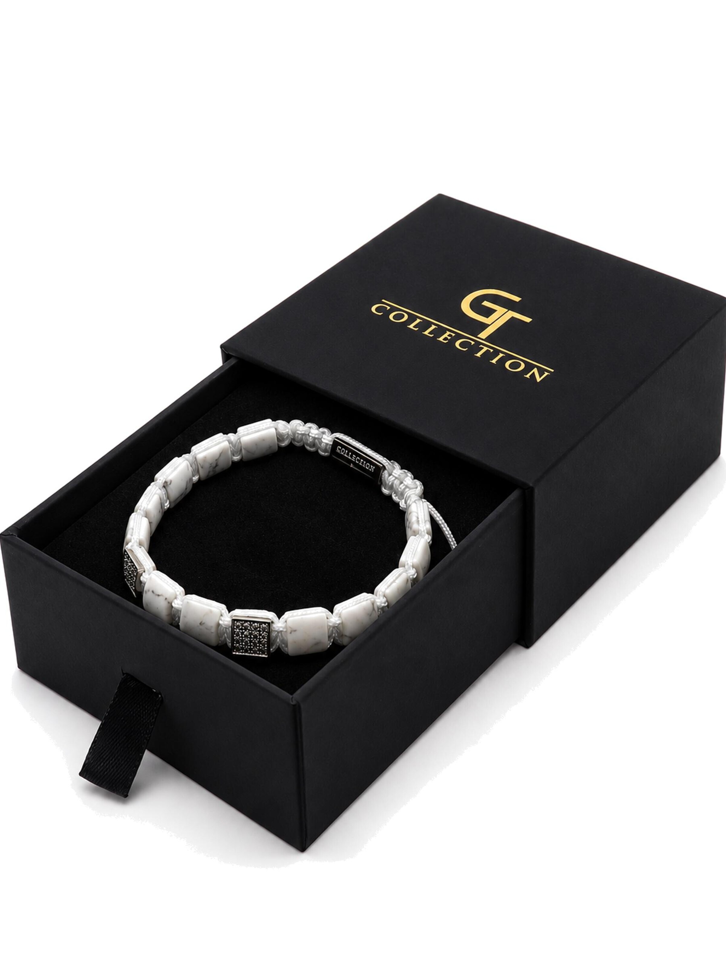 GT Collection Bransoletka 'Flat-Bead' w kolorze biały