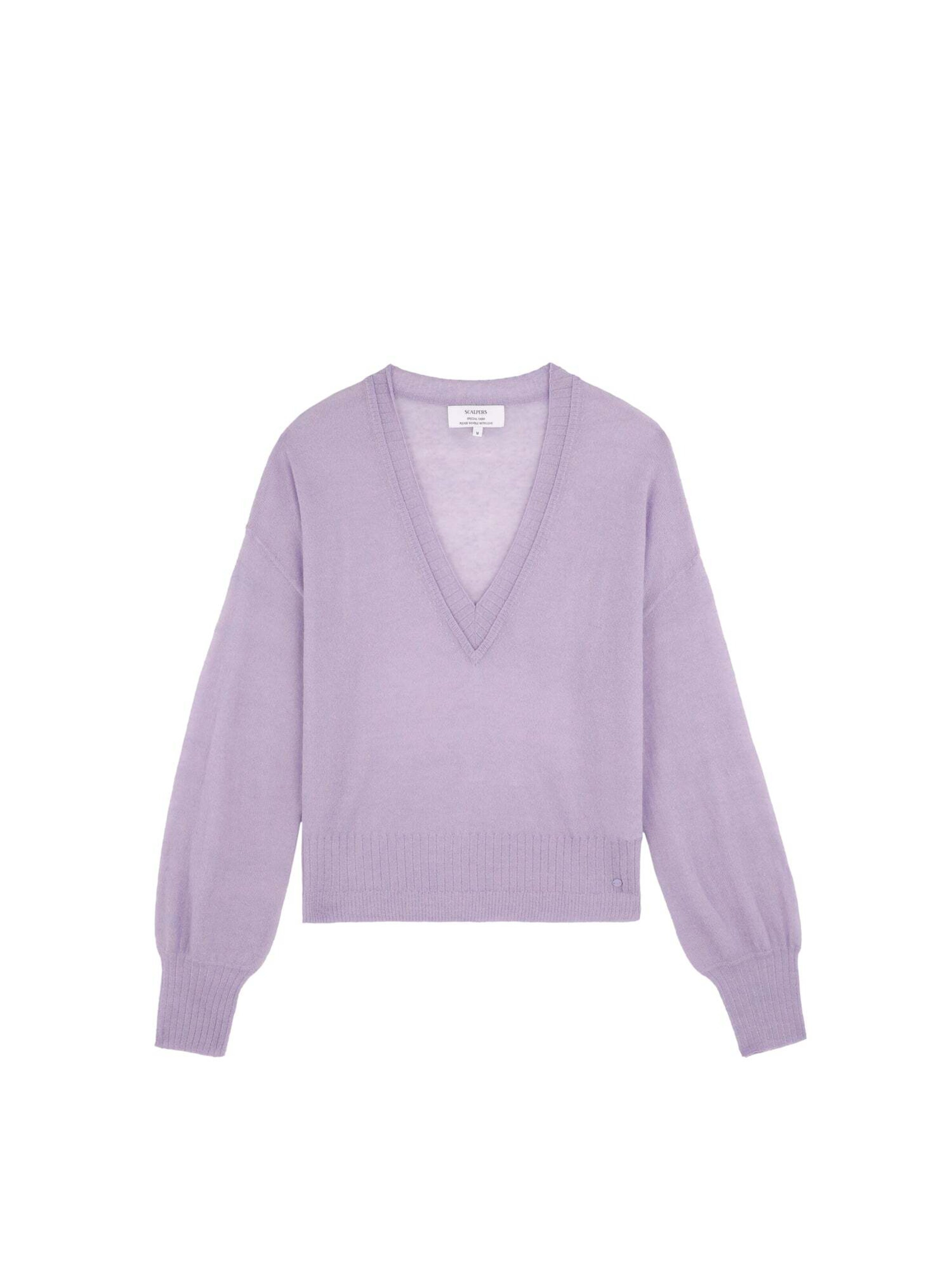 Scalpers Alpaca V Jumper ' ' in Lila: Vorderseite