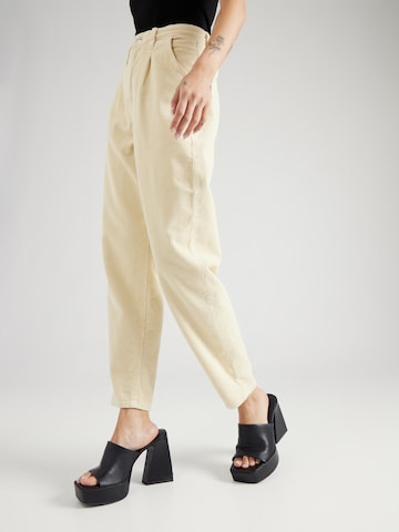 Mavi Regular Pleat-Front Pants 'LAURA' in Beige: front