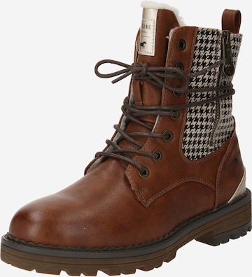 MUSTANG Lace-Up Ankle Boots in Brown: front