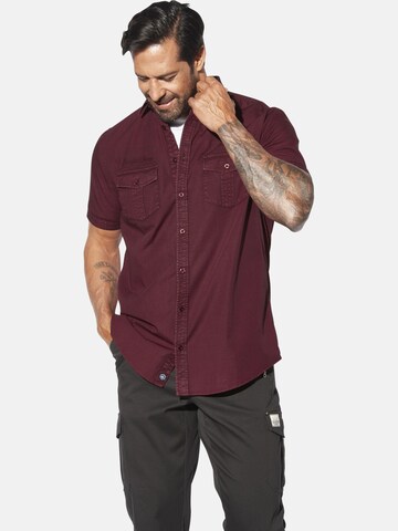 Jan Vanderstorm Comfort fit Button Up Shirt 'Kurvin' in Red: front