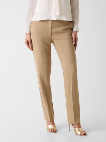 MARCIANO LOS ANGELES Slim fit Pleated Pants in Brown: front