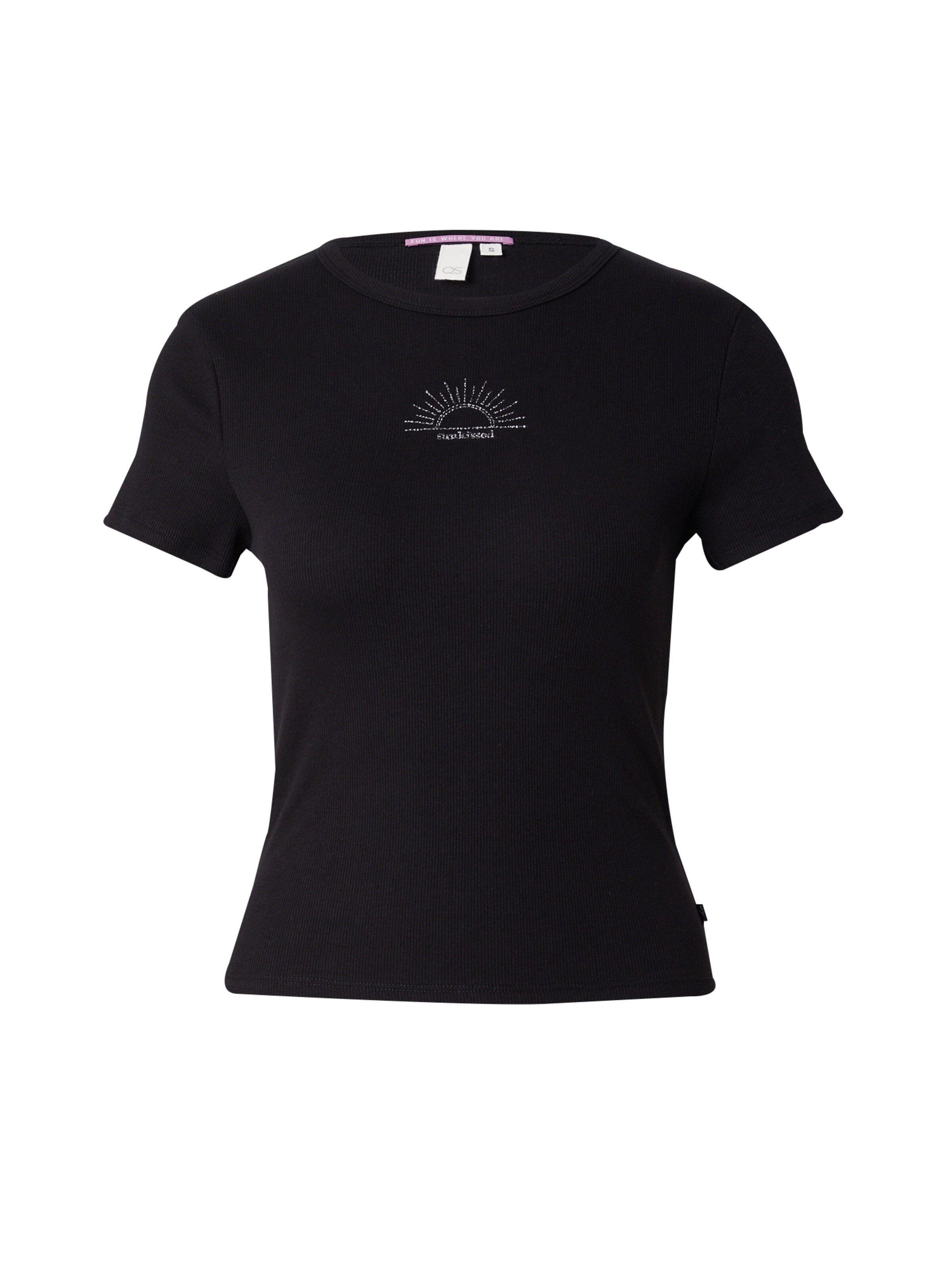 QS T-Shirt in Schwarz: Vorderseite