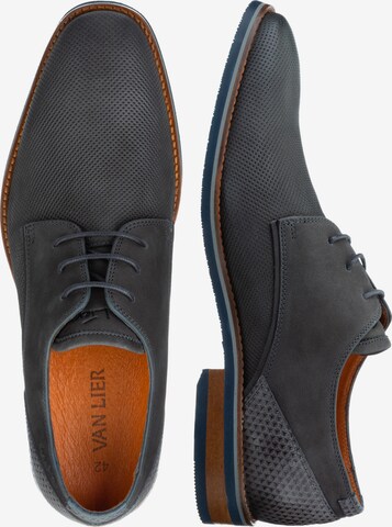 VANLIER Lace-Up Shoes 'Blauer Amalfi' in Grey