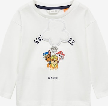 MANGO KIDS Shirt 'PAWORLD' in Wit: voorkant