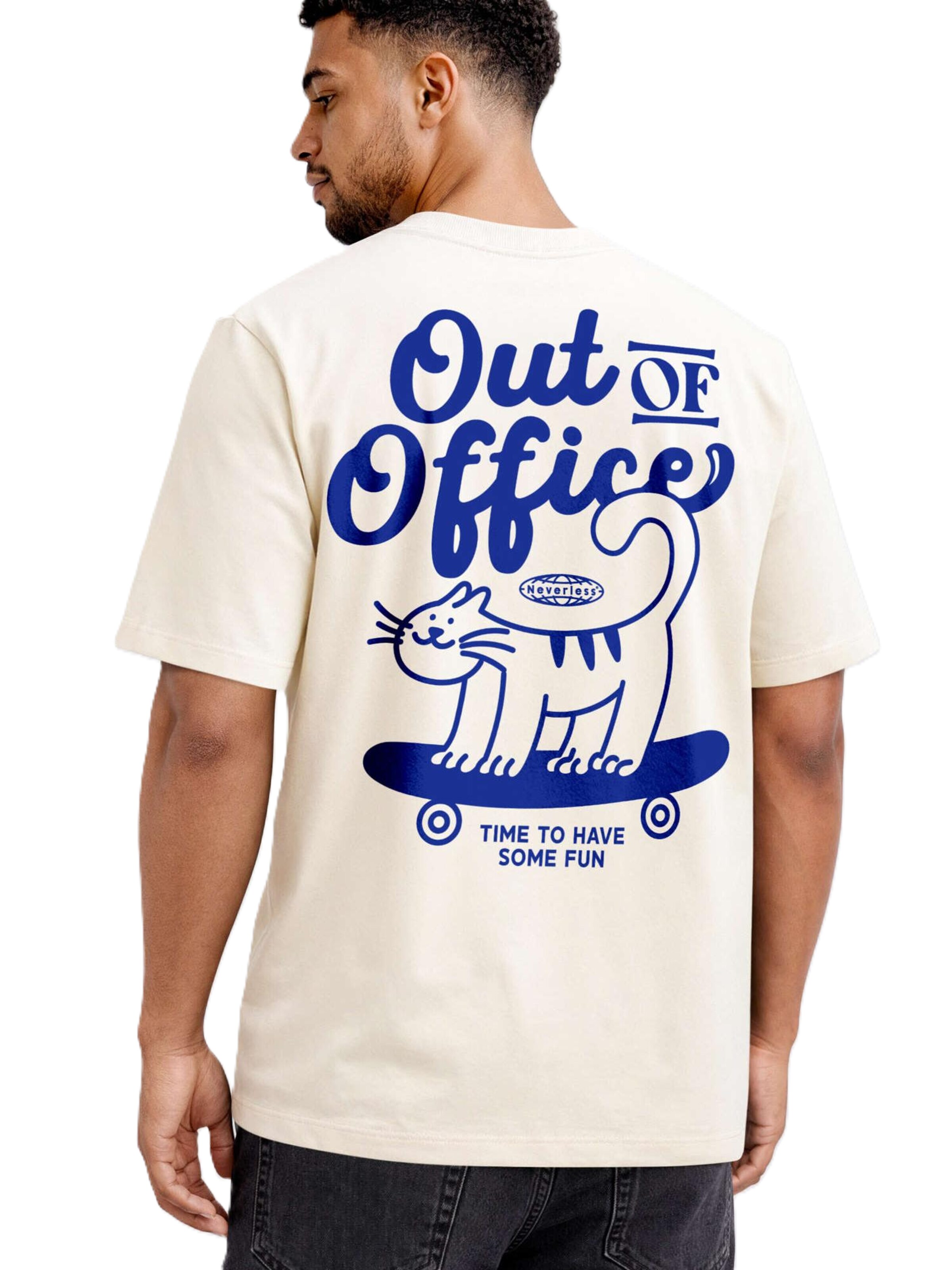 Neverless Shirt 'Out of Office' in Beige