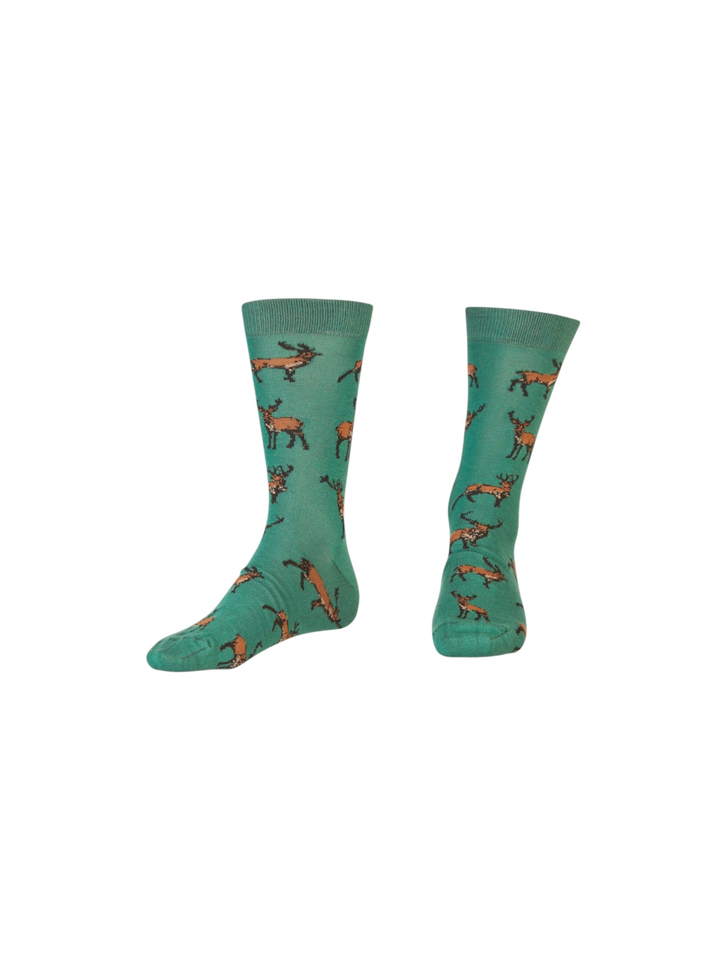 AbgeStrumpft Socks 'Hirsch' in Green: front
