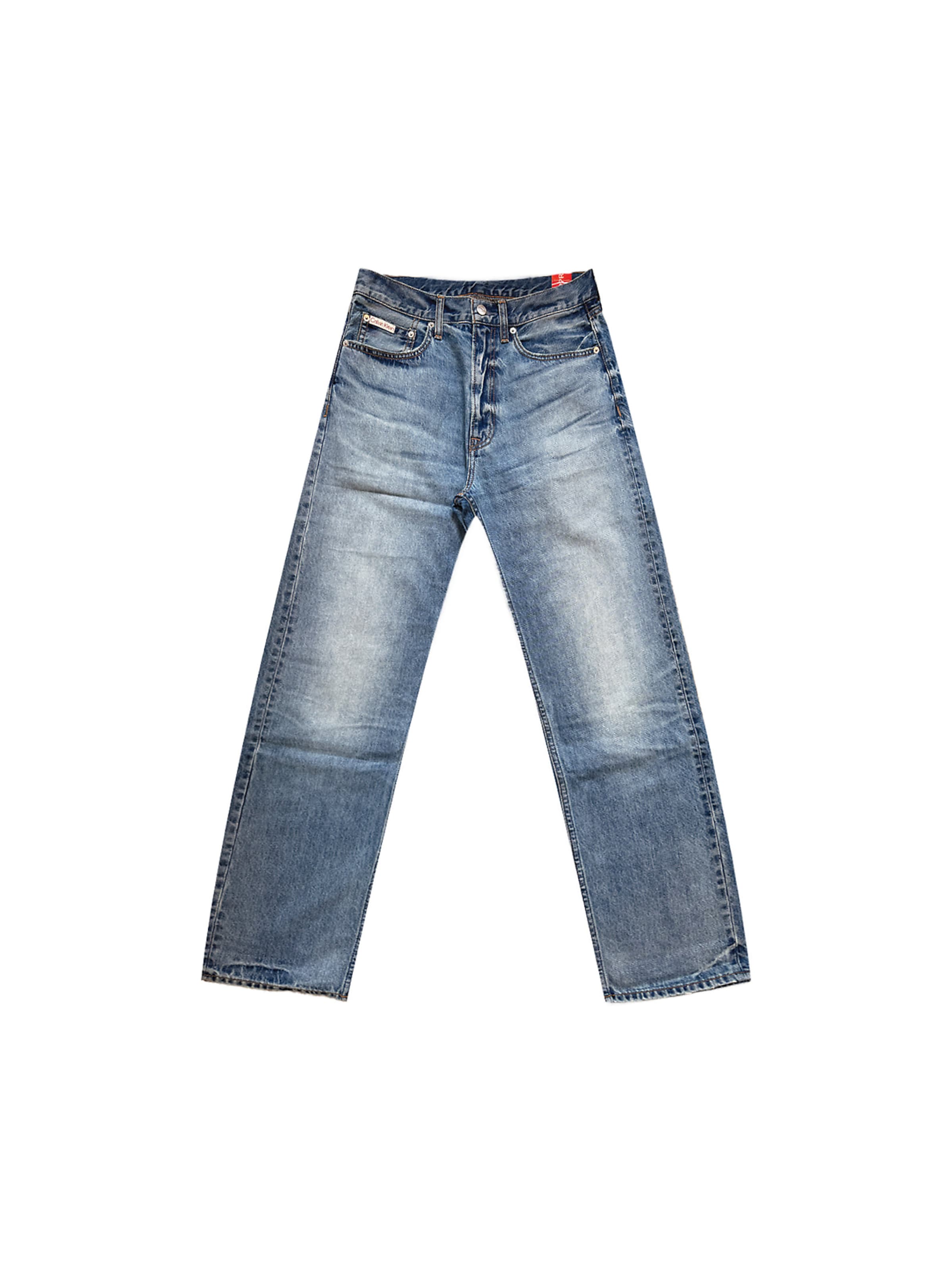 Calvin Klein Jeans Loosefit Jeans in Blauw: voorkant