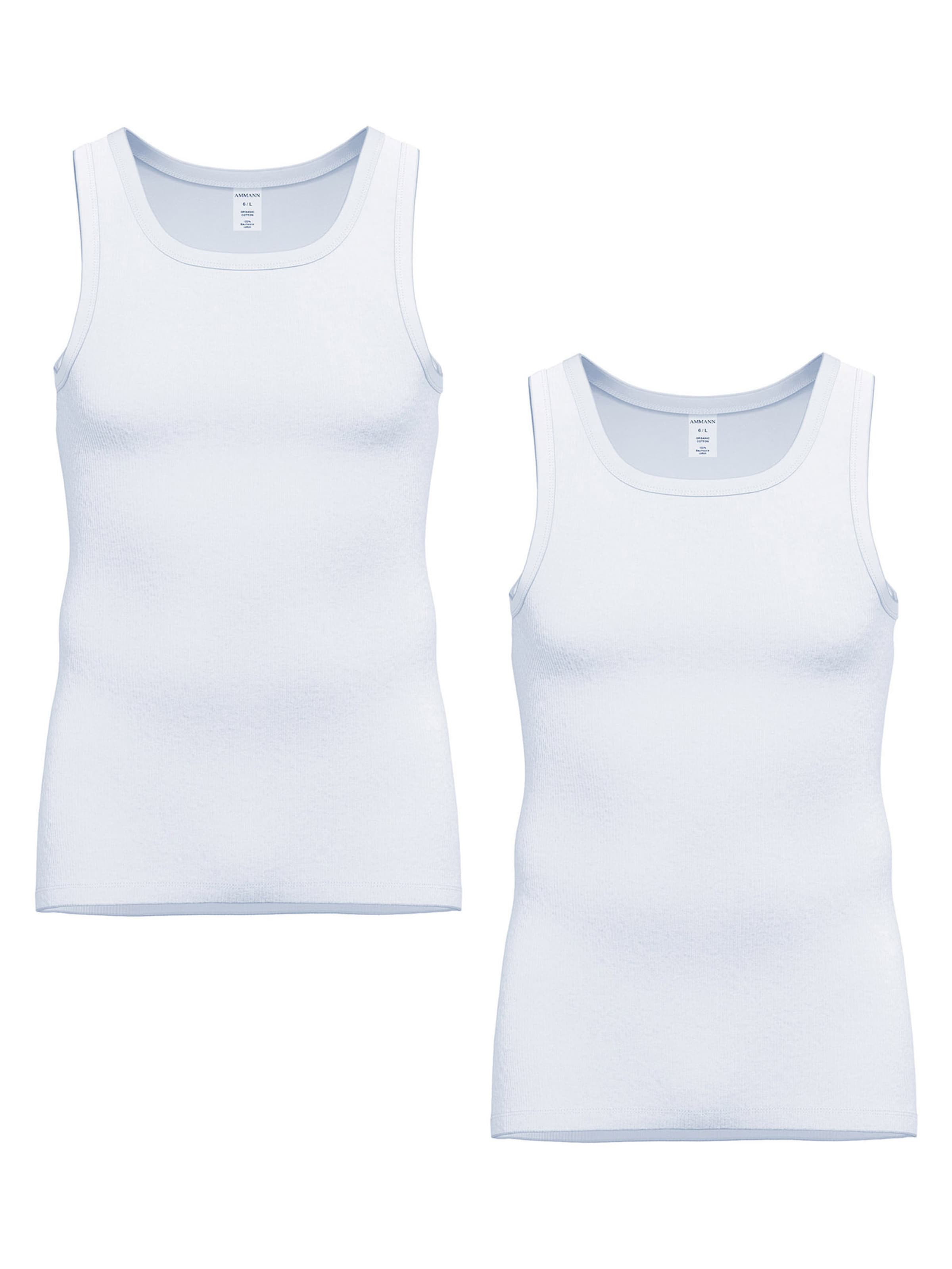 Maillot de corps ' 433 Doppelripp ' Ammann en blanc : devant