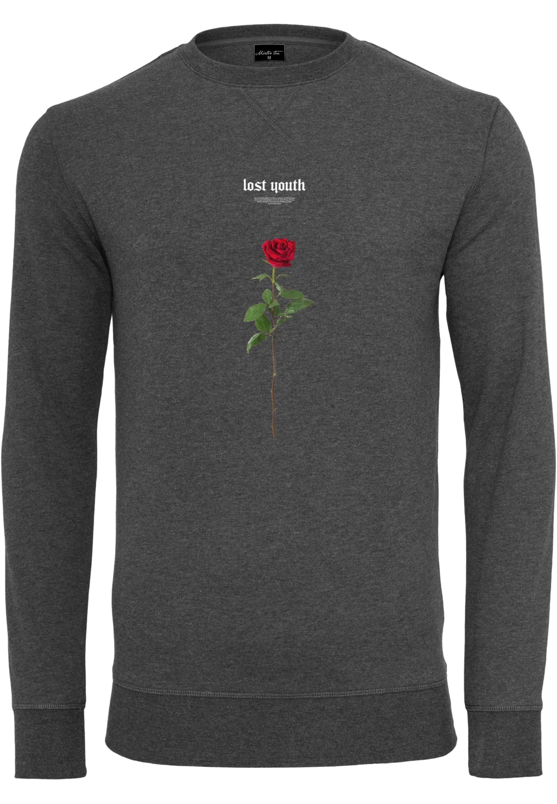 MT Men Sweatshirt 'Lost Youth Rose' in Anthracite / Green / Blood red / White, Item view