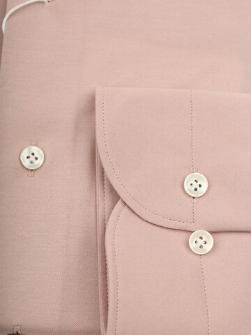 Profuomo Slim fit Overhemd 'Japanese Knitted' in Roze