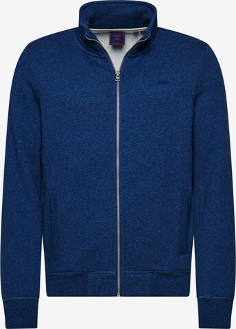 Superdry Sweatvest in Blauw: voorkant