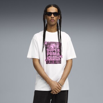 T-Shirt 'World Tour' PUMA en blanc : devant
