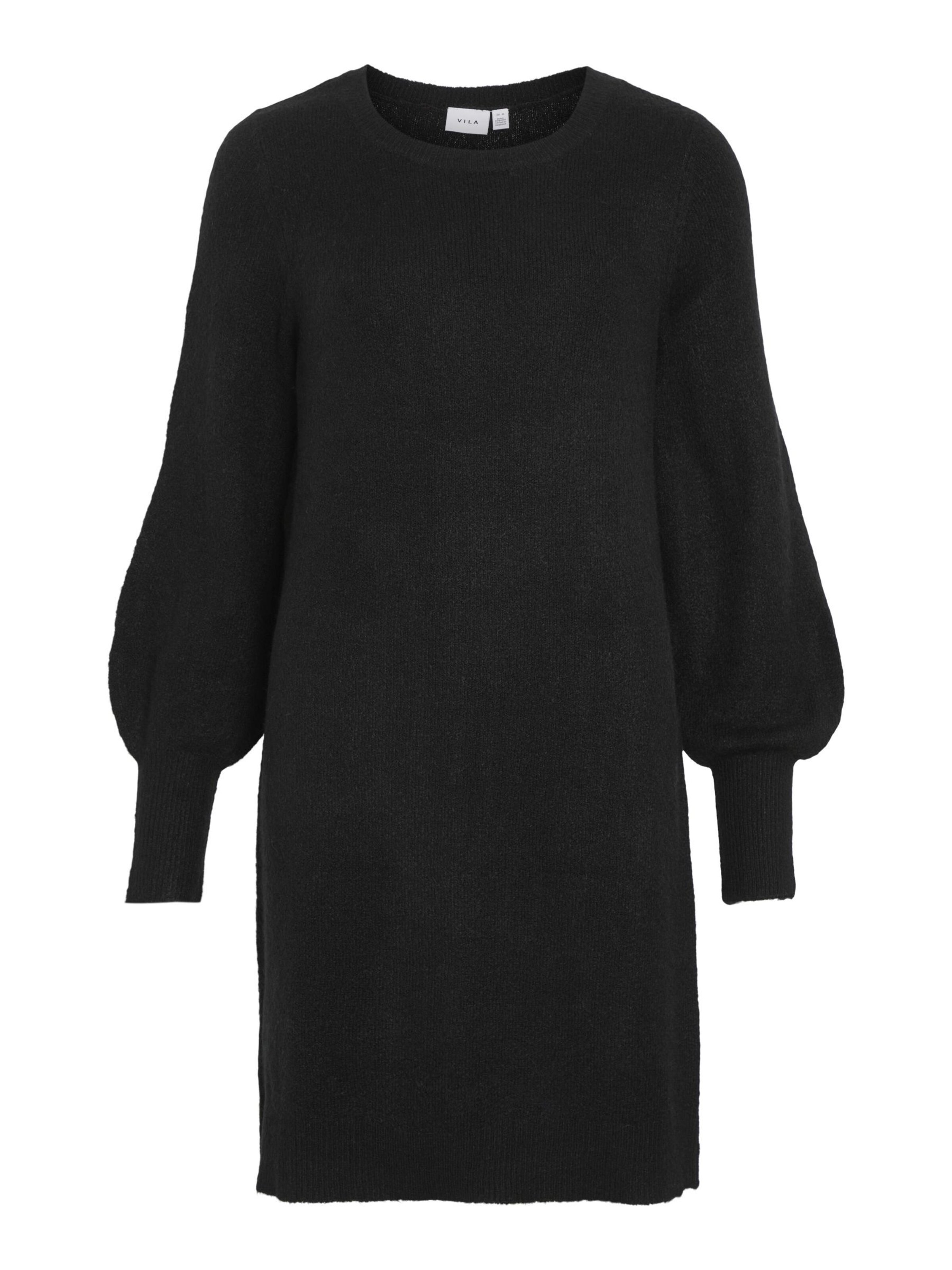 VILA Strikkjole i sort: forside
