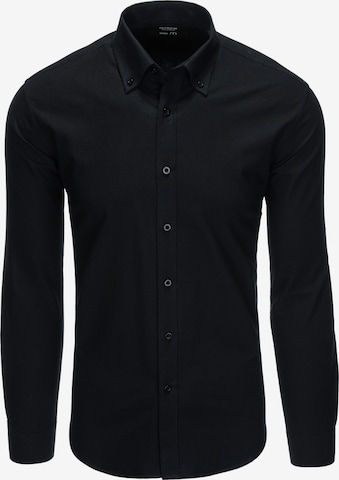 Ombre Regular fit Button Up Shirt 'SHOS-0114' in Black: front