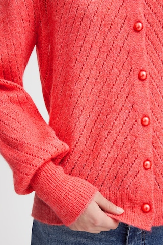 ICHI Knit Cardigan 'Kamara' in Red