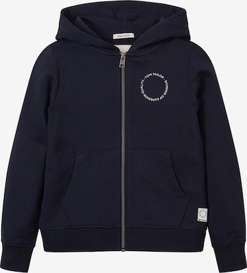 TOM TAILOR Zip-Up Hoodie in Blue: front