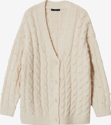 MANGO Knit Cardigan 'Flix' in Beige: front