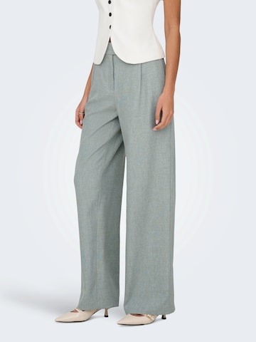 ONLY Wide leg Bandplooibroek 'ONLLINDA' in Groen: voorkant